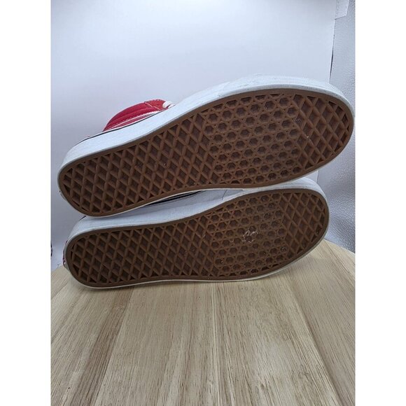 VANS Shoes Womens Sz 8 Old Skool Sk8 Hi Top 721356 Red White Skateboarding - Picture 6 of 7